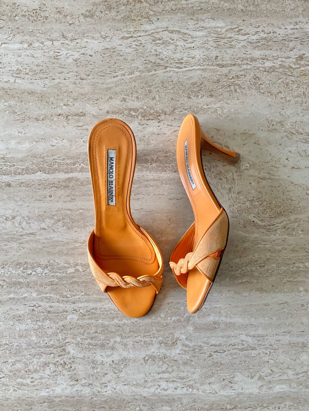 Vintage Manolo Blahnik Twist Strap Sandal Heels - Picture 2 of 10